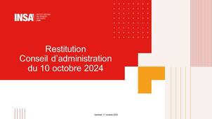 Restitution du Conseil d'Administration