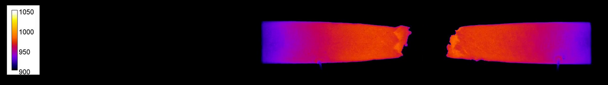 Essai de traction à 1000°C sur éprouvette en Norem02. Machine Gleeble INSA-LYON